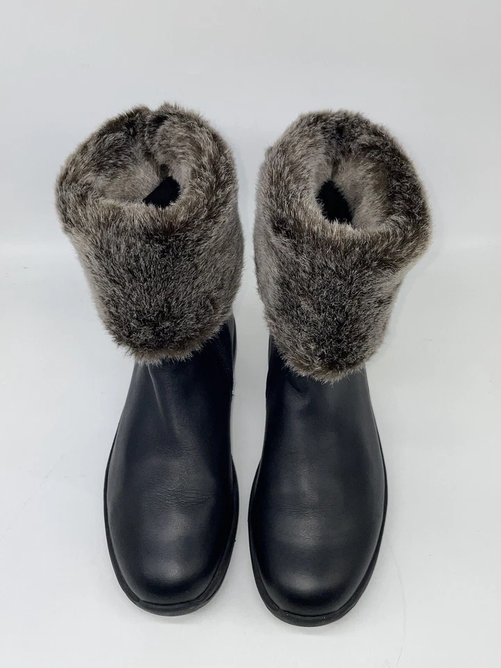 Botas Chelsea MBT Belle Feminina Tamanho 5.5 Couro Preto Punho de Pele Sintética - Imagem 3 de 4