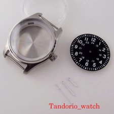 39mm Silver polished bezel watch Case sapphire glass Luminous Dial for NH35 NH36