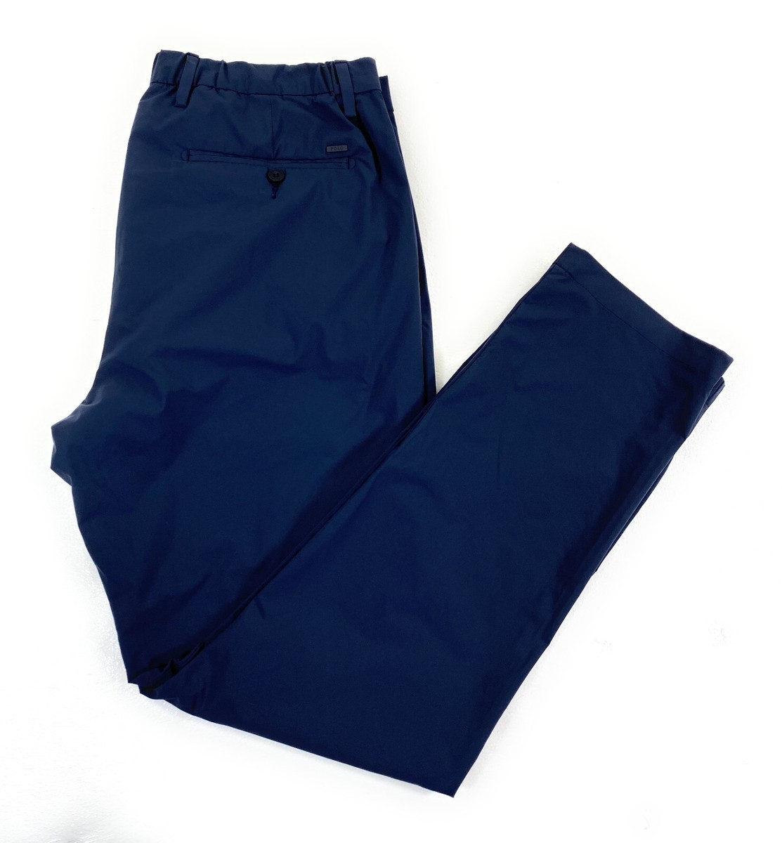 POLO Ralph Lauren Men's Flat Front 100% Polyester Navy Blue Travel Pants  *35x31*