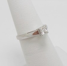 1/3CT Natural Princess Diamond Anniversary Wedding Bridal Ring 14K White Gold