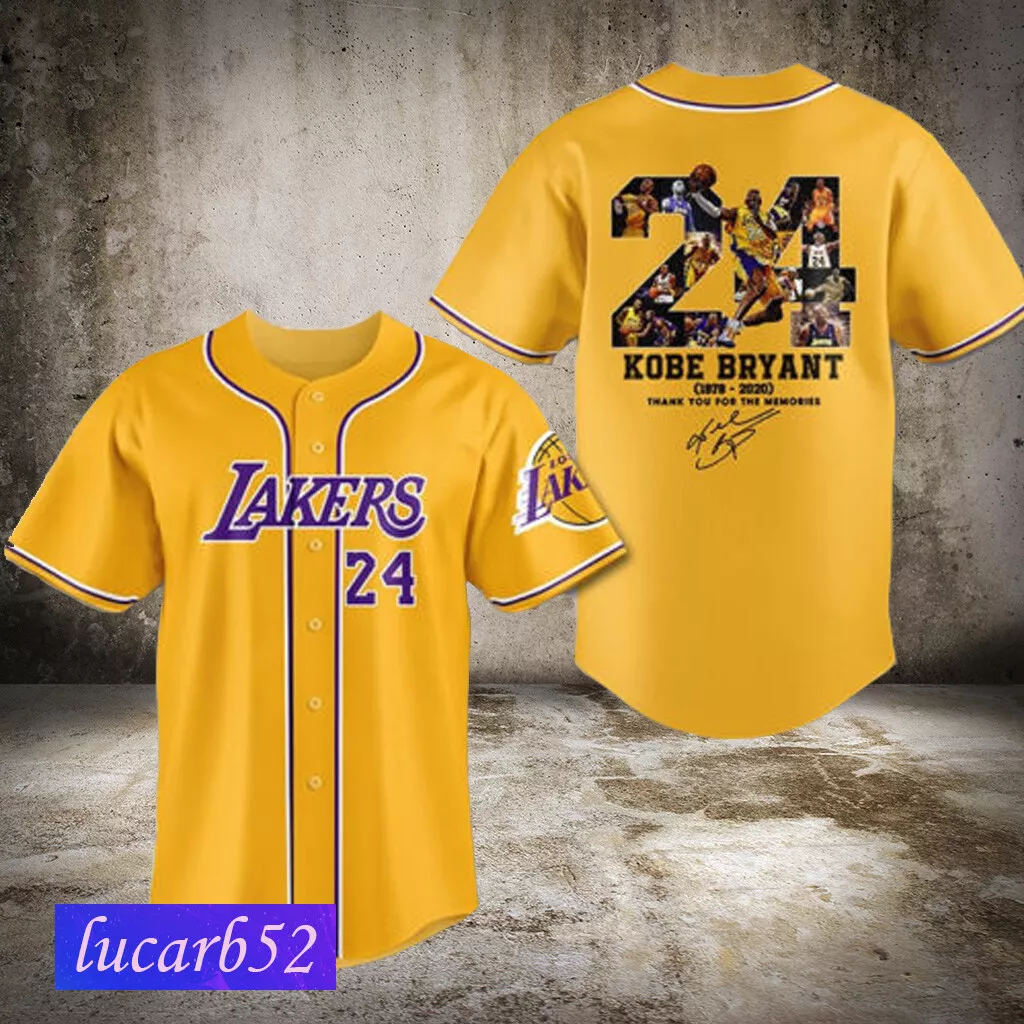 Kobe Bryant 1976 2020 Baseball Jersey Shirt Size S 5XL