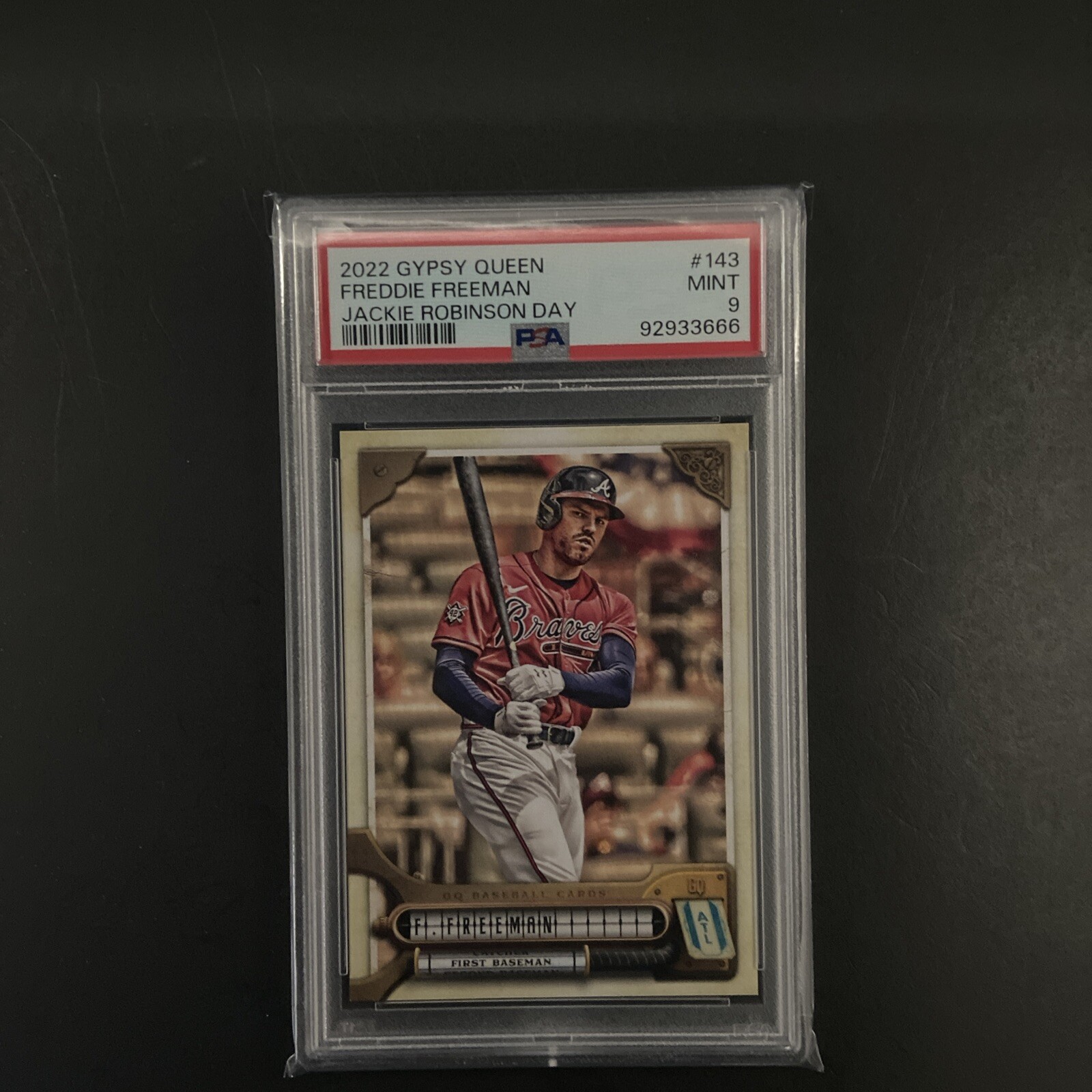 2022 Topps Gypsy Queen Jackie Robinson Day Photo Var #143 Freddie Freeman PSA 9! view 1