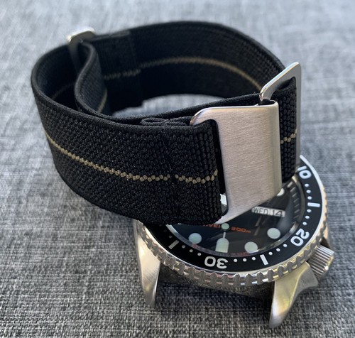 French Marine Nationale Watch Strap / Black-Khaki / Stainless Steel /18/20/22mm - Picture 4 of 7