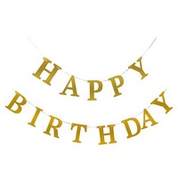 "1X Buchstaben-Girlande \"Happy Birthday\" Gold 5 M"
