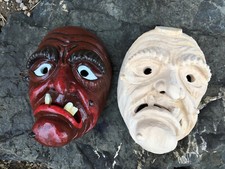 Máscara de madera bruja "Schrumpeldei" en blanco para tallar y diseñar usted mismo