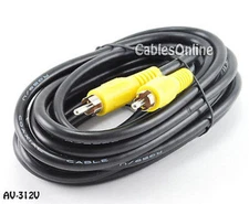 12 ft. 1-RCA Male to 1-RCA Male Composite Video RG59/U Coaxial Cable, AV-312V