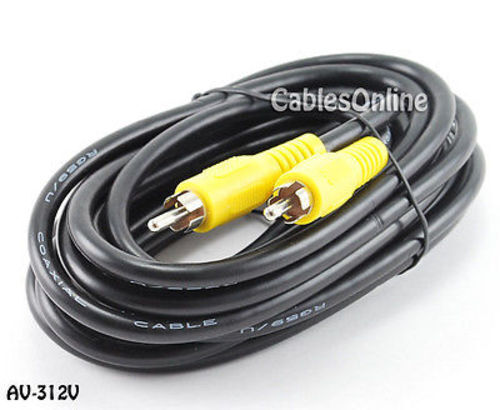 12 ft. 1-RCA Male to 1-RCA Male Composite Video RG59/U Coaxial Cable, AV-312V - Picture 1 of 1