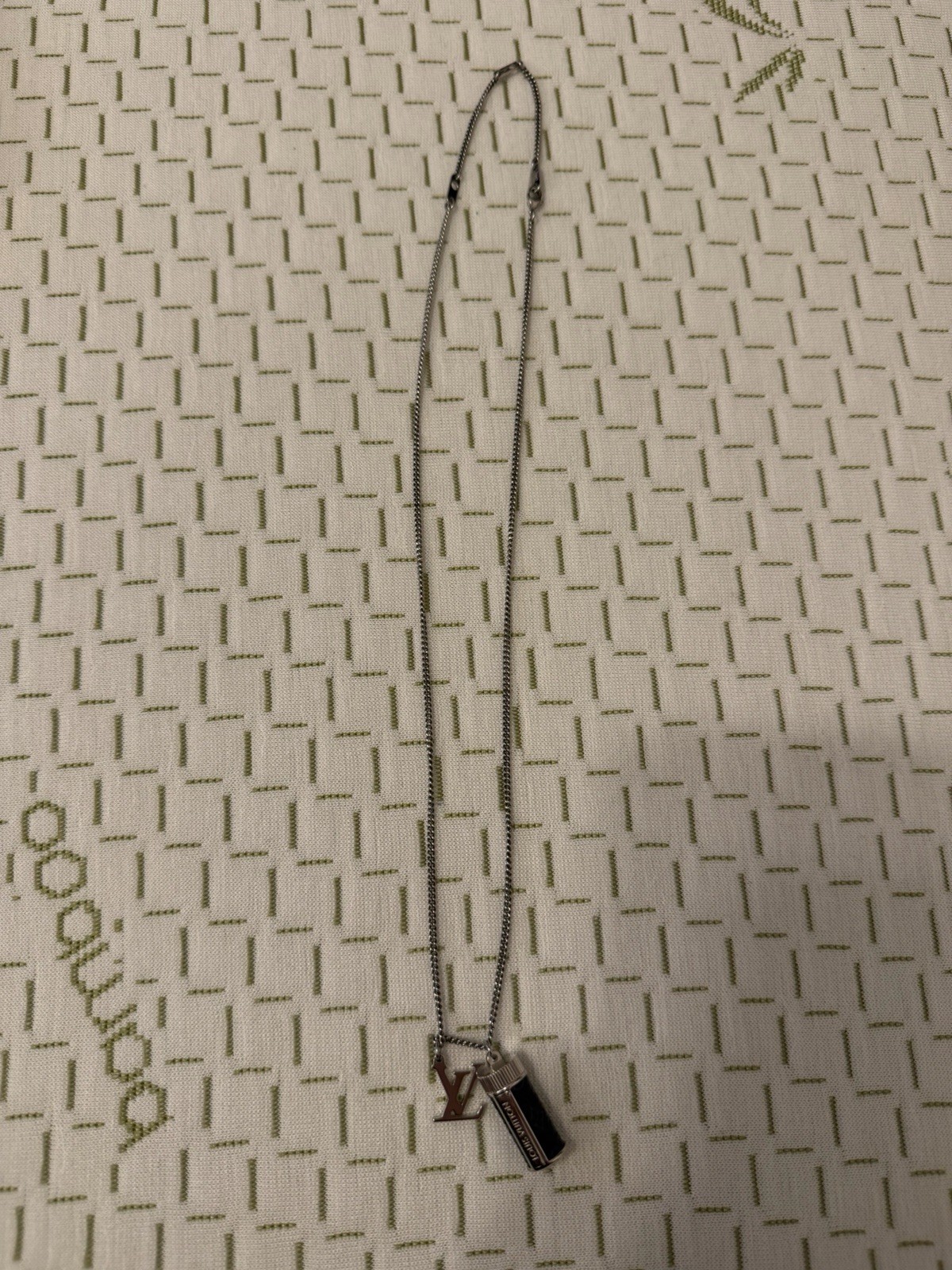 Louis Vuitton Monogram Eclipse Charm Necklace Sil… - image 2