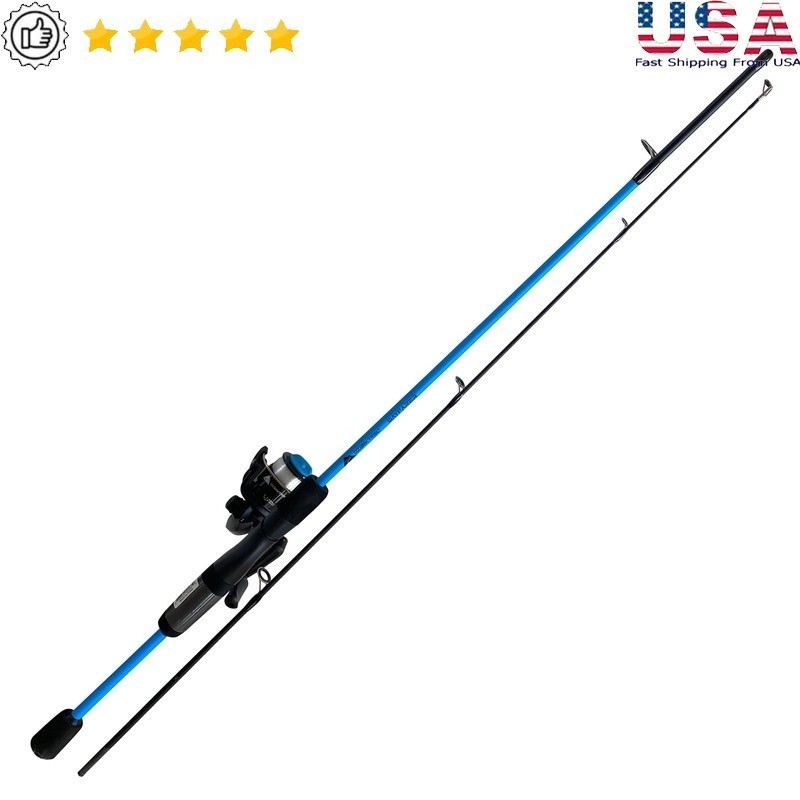 Spinning Fishing Rod & Reel Combo 2-Piece Durable Freshwater