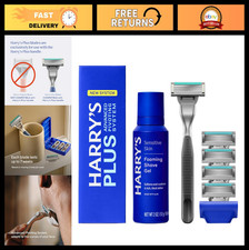 Premium Men's Shaving Kit - 5 Razor Blades, Foaming Shave Gel, Travel Cover, TSA