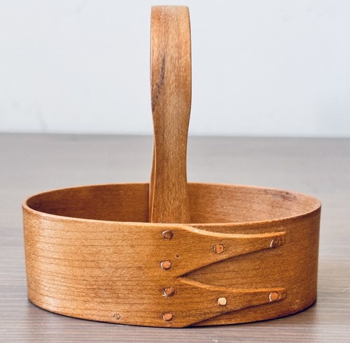 Canterbury Woodworks Miniature Bentwood 2-Finger Shaker Basket Copper HW 3.75” - Picture 2 of 9