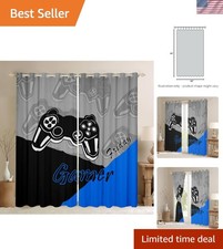 Gamer Curtains for Bedroom Teens Boys Gaming Curtain Gamepad Home Decor Playe...
