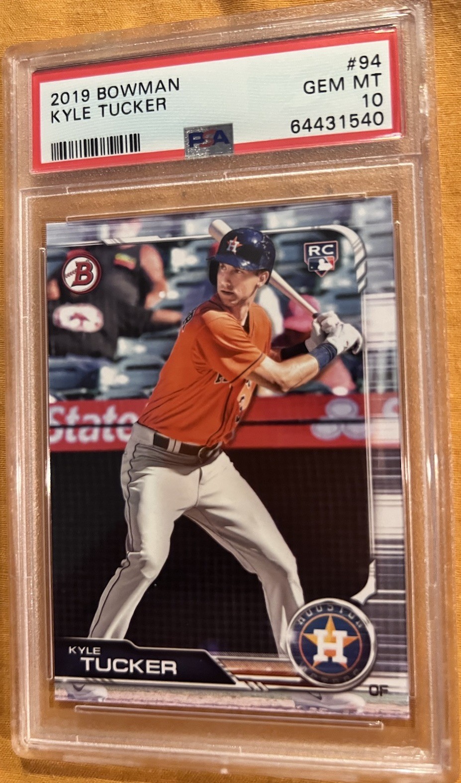 2019 Bowman KYLE TUCKER #94 RC graded PSA 10 GEM MT