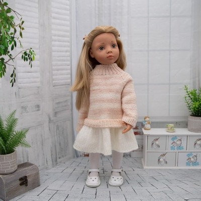 Handgefertigtes Kleid 18-19,5 Zoll (45-50 cm). Passend für Gotz & American Girl Puppen