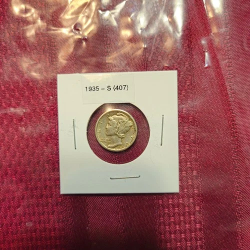 1935-S(407) Mercury Dime (90% Silver) AU
