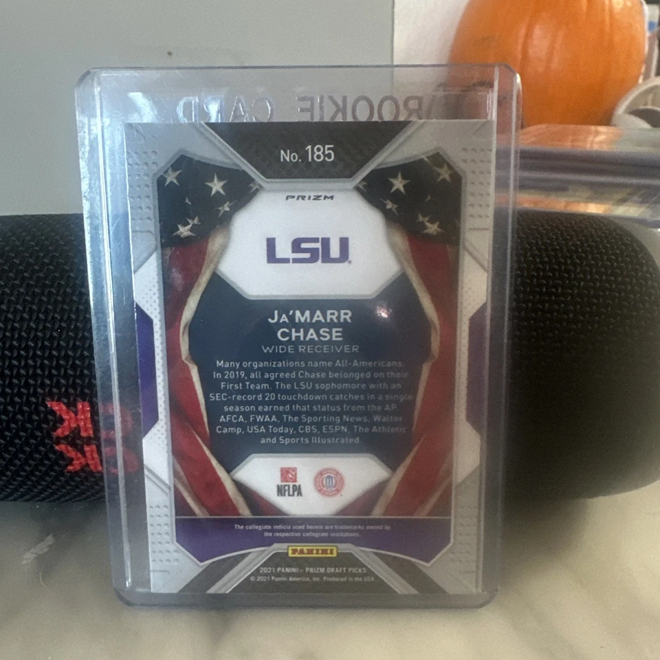 2021 Panini Prizm Draft Picks Collegiate #185 Ja'Marr Chase Ruby Wave 175/299 - Image 2 of 2