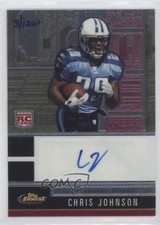 2008 Topps Finest Rookie Hand Serial Numbered /1200 Chris Johnson #116 Auto 3bs