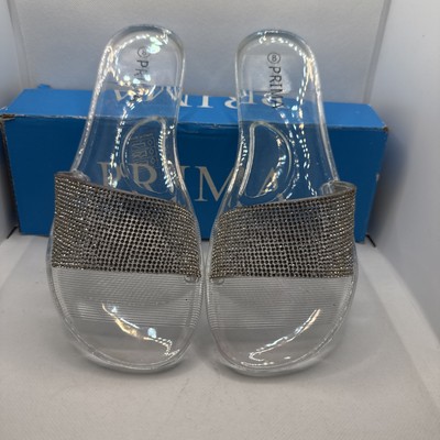 Clear Women Slip On flats Shoes by Prima  Zsa Zsa  Sandals size 8 b182
