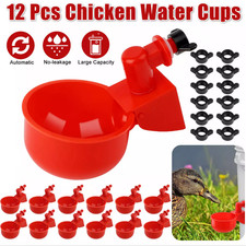 12 PCS Automatic Chicken Water Cups, Red Chicken Water Feeder for Chicks,Duck US