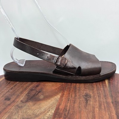 Jerusalem Aravah Sandals Men's 46 / 13 Brown Leather Buckle Strap Hand Made