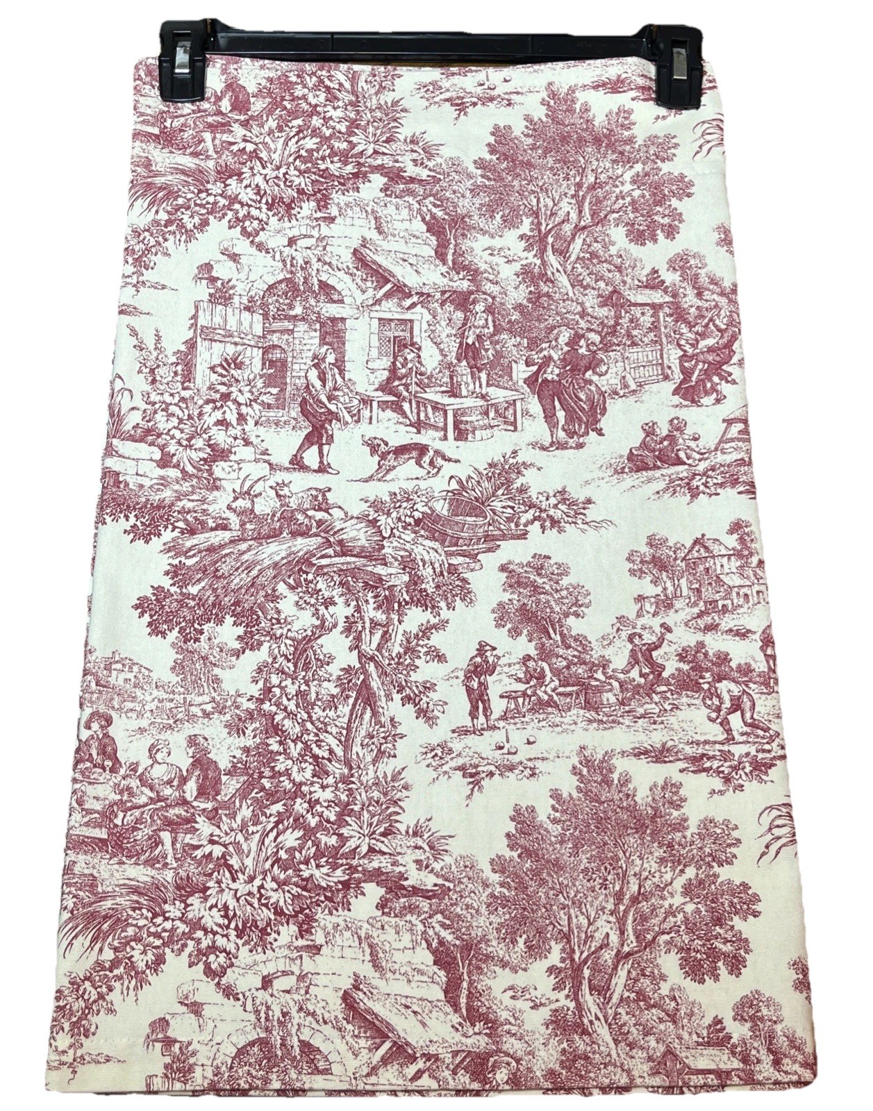 Set Of 2 Vintage Waverly Red Toile Country Life  Curtains “57 x 24 Inches