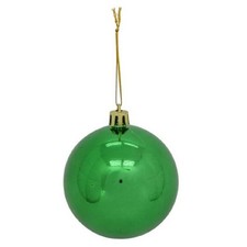 Tremont Floral Shiny Green Ball Christmas Tree Ornaments 8 Piece Set 2.75 Inch
