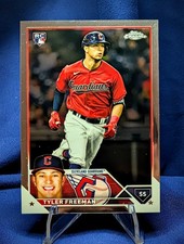 ~ Tyler Freeman 2023 Topps Chrome Rookie Card #16 Guardians RC. rookie card picture