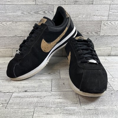 Nike Cortez 72 876874-001 Black White Cork Leather Athletic Shoes Men Size 8.5