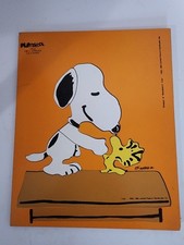 Vtg Pals Snoopy And Woodstock Peanuts Playskool Wood Board Puzzle 230-3 1965