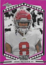 2022 Leaf Draft #P-JM1 John Metchie III Metal Portrait Pink Alabama