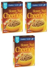Canadian Honey Nut Cheerios Breakfast Cereal, Family Size, 725g 3 Pack 