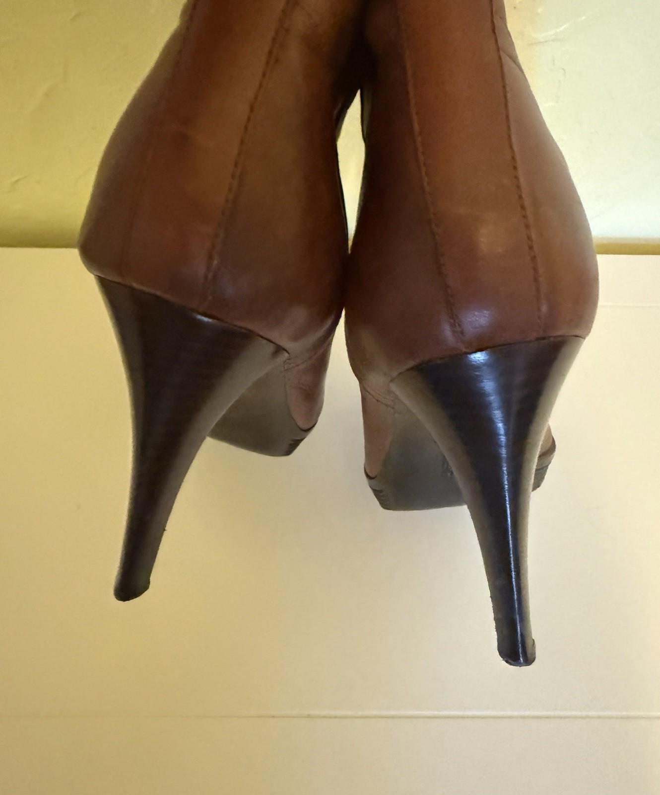 Calvin Klein Women's 8 Bootie Boots Brown Stiletto Konnie Quiet Luxury City thumbnail 6