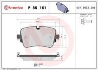Bremsbelagsatz Scheibenbremse Prime Brembo P 85 161 FüR Audi VW A8 Q7 4N2 4N8 A6