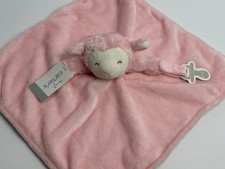 NWT Carters Pink White Lamb Sheep Plush Baby Security Blanket Pacifier Holder