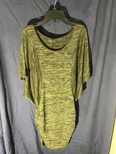 Women's Monamie Green/black Striped Medium Dress w/Cinch Lined Short Sleeve