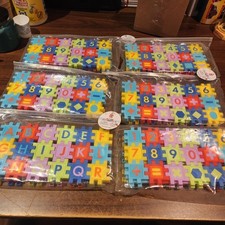 NEW Lot of 6 Alphabet, Numbers 54 ct Interconecting Teaching Puzzles Math Educat