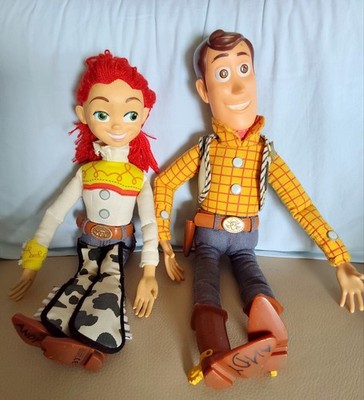 Vintage Pixar Toy Story  Jessie & Woody Puppe 37cm  Pull String  Thinkway Disney
