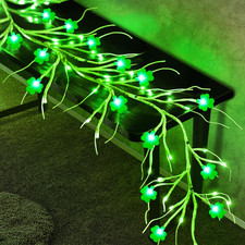 6Ft 48-LED St Patrick's Day Shamrock Garland Lights W/Timer 8 Modes Decor Indoor