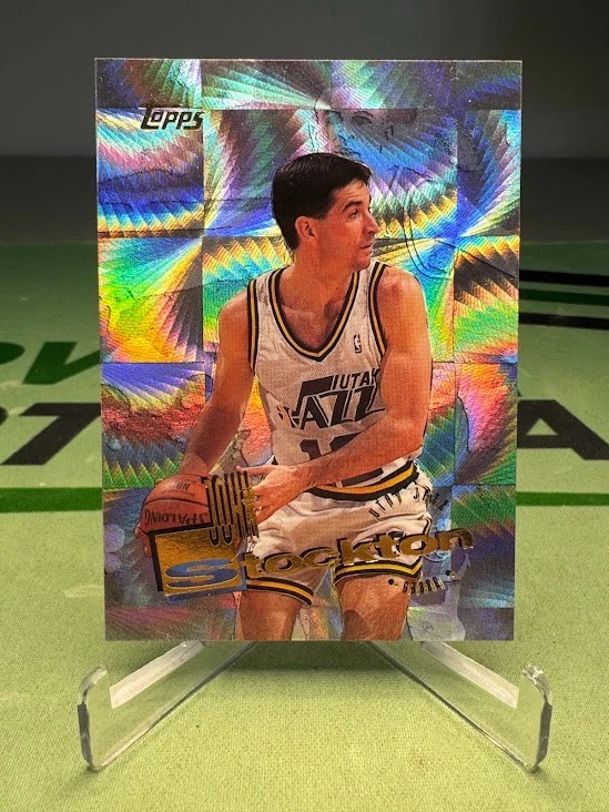 1995-96 Topps John Stockton Power Boosters Holofoil Insert - Utah Jazz