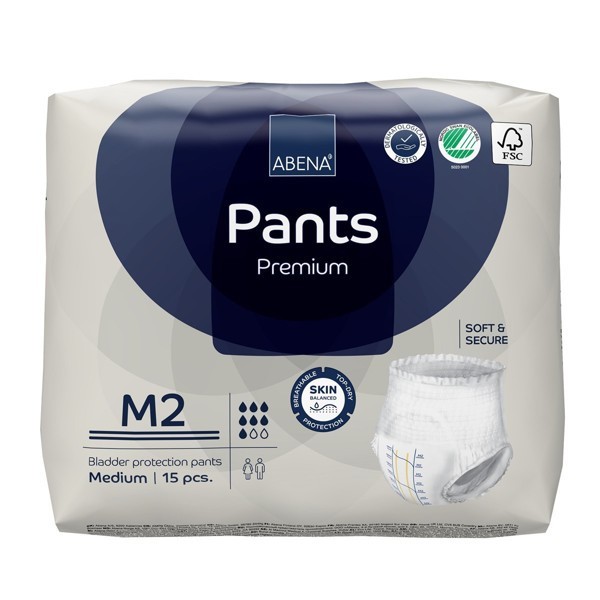 ABENA PANTS M2 PREMIUM Adult 15 Diapers Bladder Protection Incontinence 1900 ml
