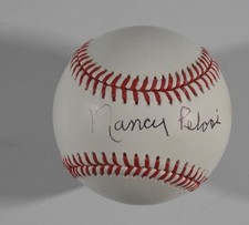 Nancy Pelosi  Autographed Signed Baseball JSA COA