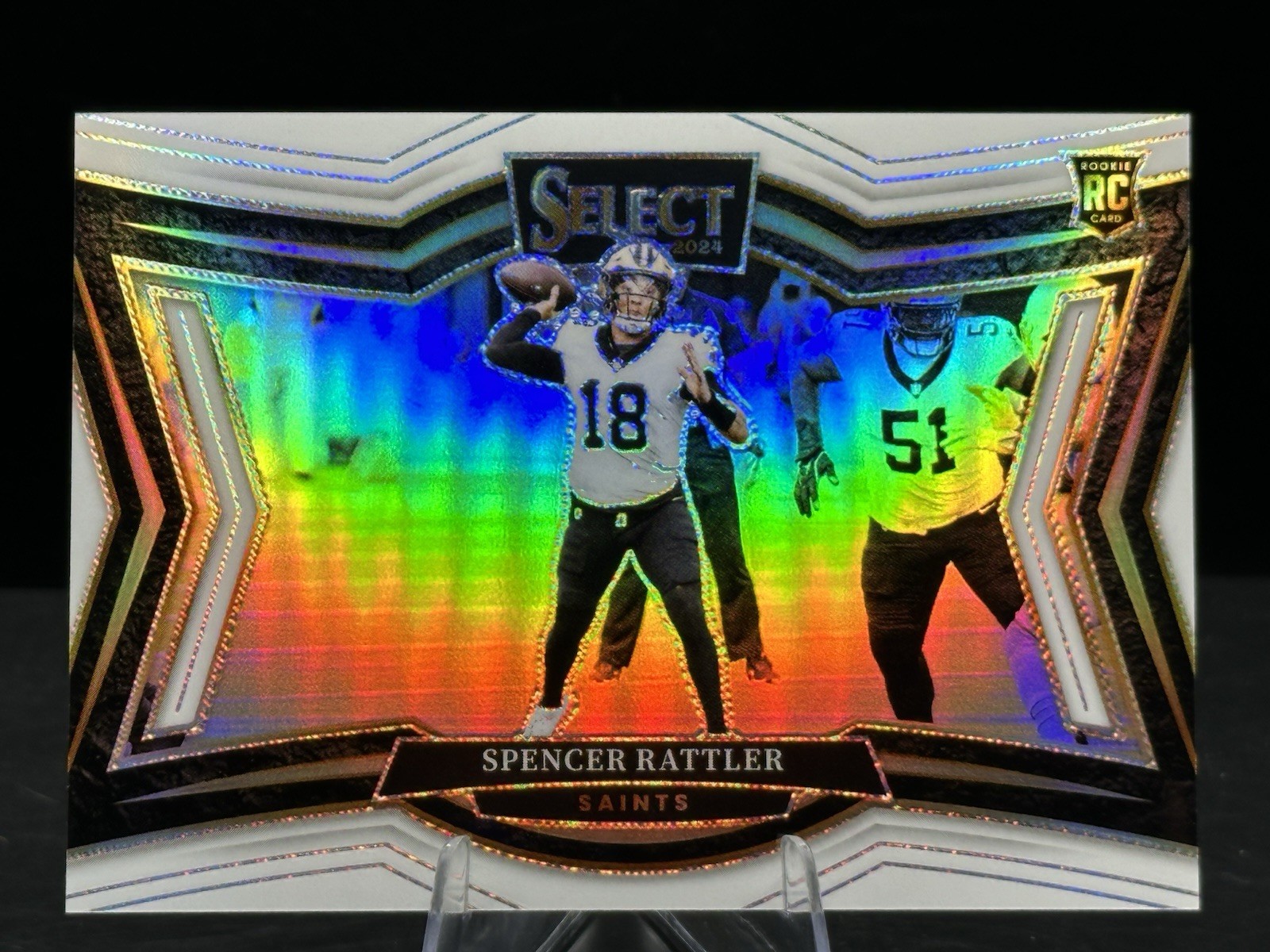 2024 Panini Select Field Level Spencer Rattler #493 White Prizm /35 (RC)