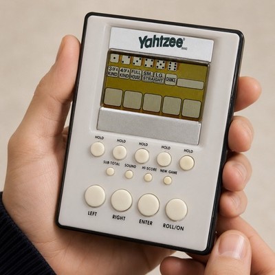 Hasbro Yahtzee Electronic Handheld Game 2007 LCD Portable Digital Dice Game