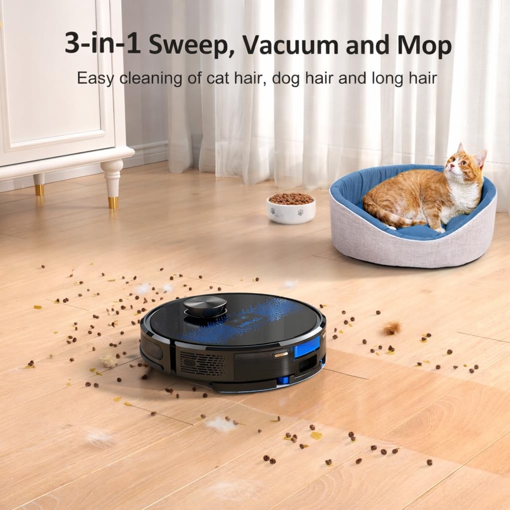 Design e Potenza: Robot Lubluelu 4500Pa con Mappatura Laser Smart - 4