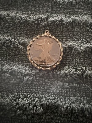 1943 90% silver Walking Liberty Half Dollar PENDANT COIN NECKLACE