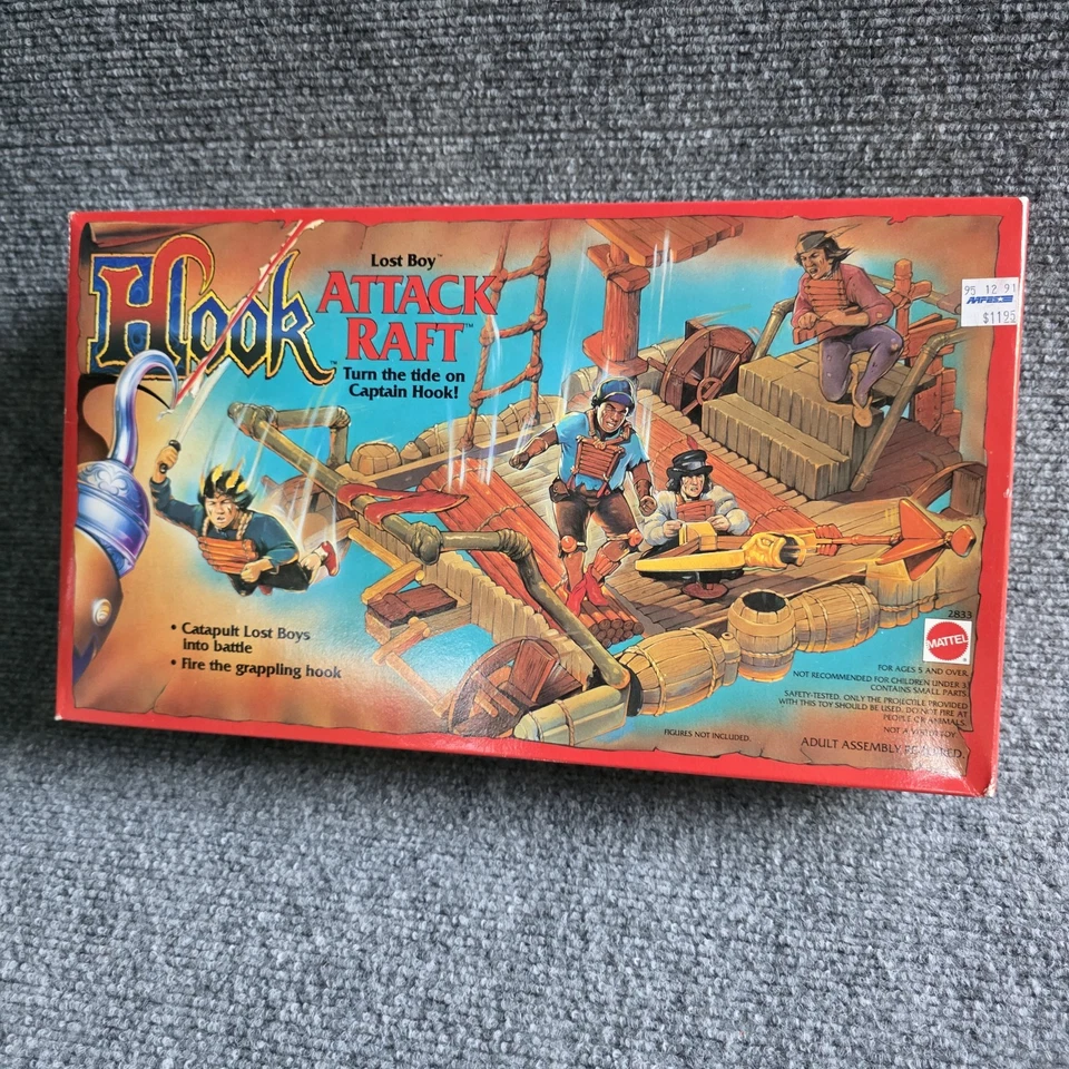Mattel Hook Lost Boy ATTACK RAFT #2833 1991 Novo Selado Peter Pan Robin Williams - Imagem 2 de 4