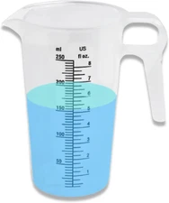 8Oz (250 Ml) Measuring Pitcher, Plastic, Multipurpose - Great for Chemicals, Oil