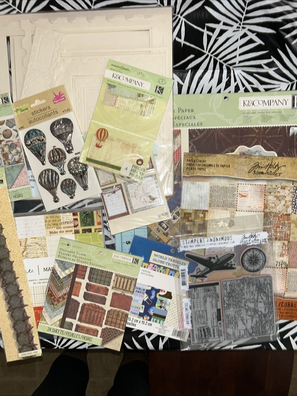 Tim Holtz & Tim Coffey Travel Adventure Theme Stamp  Paper  Pad Bundle