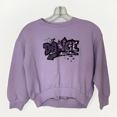 United Colors of Benetton Girls Dance Sequin Sweatshirt 7 8Y Purple NWT