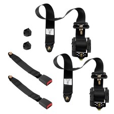 2 Sets Universal 3 Point Inertia Seat Belt Kit Car Truck Adjustable Safety Belts
